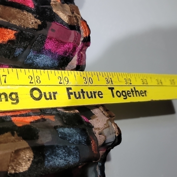 J. Jill Velvet Burnout Multicolor Sheer Tunic Blouse - Picture 8 of 9